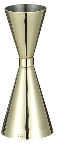 CHFYIJYHM Double Jigger à Cocktail, Barre d'outils de Mesure de Tasse Martini, for la mixologie de Bar à Domicile(Gold Plated 1oz 2oz)