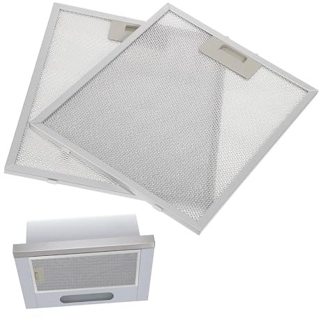 GLSTOY Filtro De Grasa Metálico Para Campana Extractora 260×320×9mm, Malla Fina De 3 Capas, 2 Unidades, Repuesto Para Cocina y Ventilación
