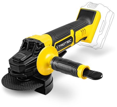 TROTEC Smerigliatrice angolare wireless PAGS 21-115 NB senza batteria 10.000 giri/min Diametro del disco: 115 mm, caricatore rapido e custodia per il trasporto inclusa
