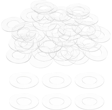 sourcing map 150 Pcs M10 PVC Flat Washers Clear Plain Washer 10mm ID 20mm OD 0.3mm Thick Round Flat Spacers for Screws Bolts Glass Shower Door Handle Bathroom
