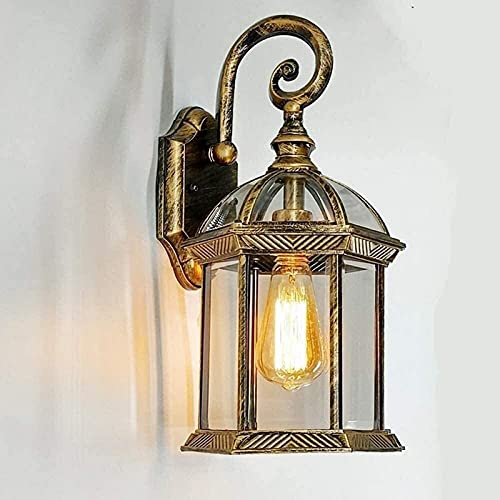 ZLLFHS Lampade, Luce murale Moderna Moderna Semplice per Esterni Lanterna in Acciaio Inossidabile Lanterna di Luce da Parete Esterna Moderna con E27 Radatura Senza bulbo - V 60W E27 Bulbo Wall Light