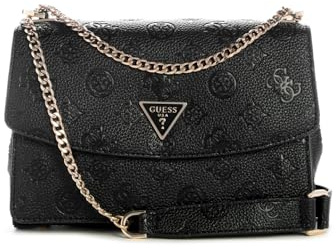GUESS CRESIDIA II SOCIETY SATCHEL, COLOR BLO - BLACK LOGO BLO - BLACK LOGO ONE SIZE