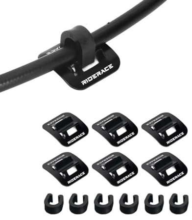 HOUSON 6 Stück Alu-Kabelhalter für Fahrräder | Klebefolie & Kunststoff-Clips | Für Brems- & Schaltzüge | Universell für MTB/Rennrad