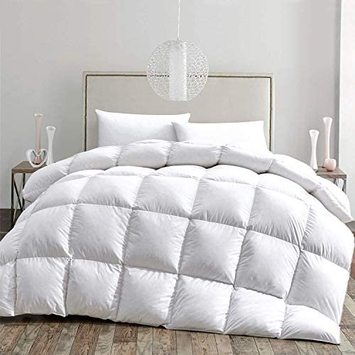 Rohi Luxurious White Duck Down Feather Quilted 13.5 Tog Super King – 100% Cotton Cover – Hypoallergenic Down Proof Duvet – Warmth without Weight
