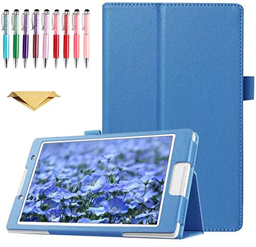 QYiD Hülle für Sony Xperia Z4 Tablet, Flip Leather Schutzhülle Etui Tablet Tasche mit Standfunktion für Sony Xperia Tablet Z4-10.1 Zoll Tablet, Hellblau