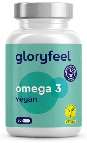 Omega 3 Vegan aus Algenöl 1440mg - Markenrohstoff life's™ OMEGA - Triglycerid-Form hochdosiert: DHA + EPA - Premium Rohstoff aus nachhaltigem Anbau - Laborgeprüft in Deutschland hergestellt