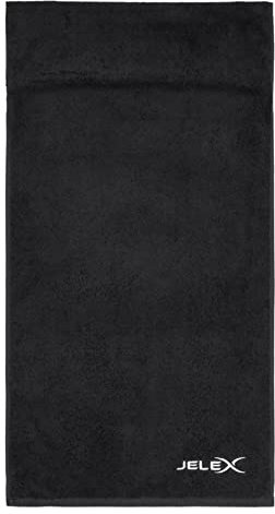 JELEX 100FIT Fitness Toalla de algodón con protección antideslizante y bolsillo con cremallera de material de malla. Dimensiones: 90 x 45 cm