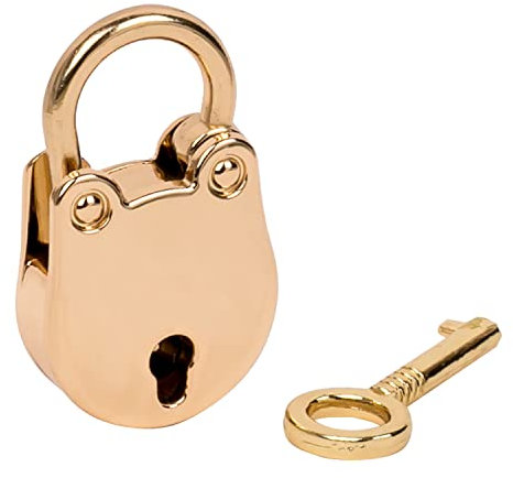 HMF Mini lucchetto decorativo con chiave | 3,8 x 2,5 x 1 cm | Oro