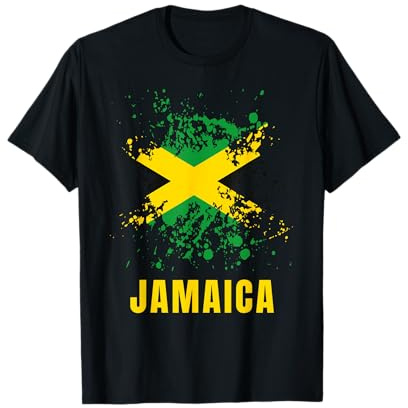 Jamaica Retro Vintage Watercolors Sport Jamaican Flag T-Shirt