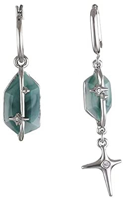 Ohrringe Asymmetrisch Silber,Asymmetrische Silberohrringe Für Frauen, 925Er Silbernadel, Personalisierte Ohrhänger, Asymmetrische Damenohrringe, Betont Das Gesicht, Geburtstagsgeschenke Für Sie
