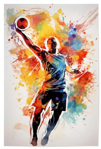artboxONE Poster 90x60 cm Sport Volleyball Watercolor 2 (matart) - Bild Volleyball Ball bunt
