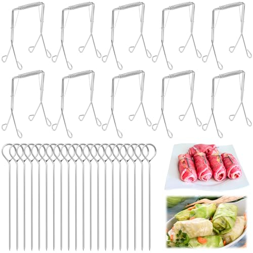 Pack of 20 roulade skewers 15 cm 10 pieces roulade clips made of stainless steel