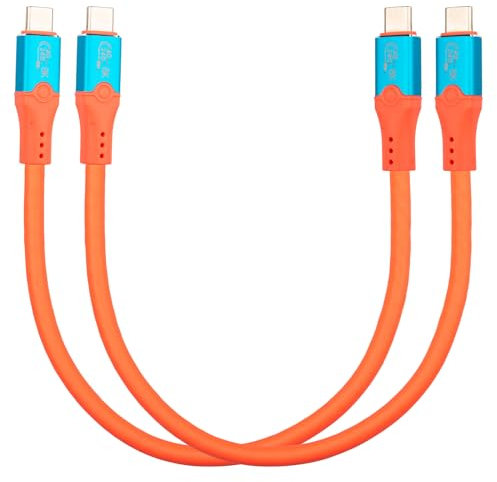 Leehitech Câble USB4 avec Câble Thunderbolt 4 (0.5M 2Pack), 40Gbps Câble USB C vers USB C, 240W Charge rapide Type C, 8K@60Hz Câble Vidéo pour iPhone16/15, Thunderbolt 3, Macbook, iPad Pro, SSD, iPad