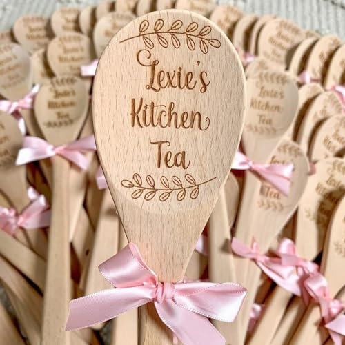 Cuillère En Bois Personnalisée, Cuillère En Bois De Cuisine Personnalisable, Ustensiles Cuillère Et Spatule En Bois Gravée Personnalisée, Cuisine, N'importe Quel Texte Ou Logo(10pcs)