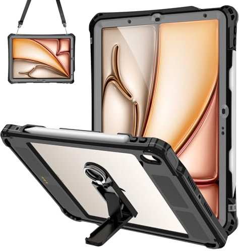 Transy for iPad Air 11 Inch Case (M3/M2-2025/2024), Waterproof, Full Body Protection with Pencil Holder for iPad Air 5th Generation 2022/4th Generation 2020 10.9 Inch