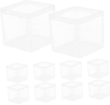 Amosfun 10er-pack Quadratische Aufbewahrungsboxen – Süßigkeitenbehälter Aus Acryl Mit Deckel Für Bastelbedarf