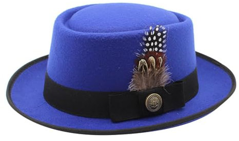 Cowboyhut Kerze Bayerischer Trachtenhut mit Feder Herren Trachtenhut Hut Bayerischer Stopperhut Hut für Kostüm und Lederhose Bayerischer Hut Kostüm für Damen und Herren Bier Cowboyhut, blau, M