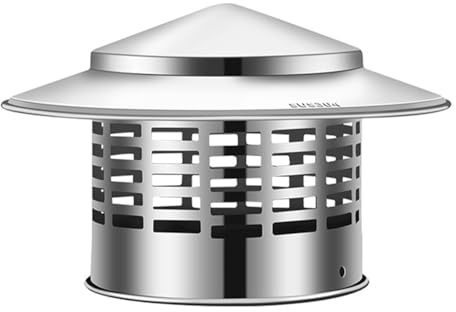 Sarini Stainless Steel Roof Rain Cap Chimney Cap Chimney Cap Rain Cap Chimney Hood Roof Tube Exhaust Hood Suitable For 110MM Flue Pipe