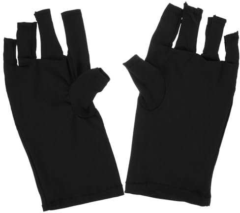 VINTORKY 2pairs Uv Gel Nail Gloves Comfortable and Breathable Manicure Gloves for Gel Nail Lamp for Outdoor Activities Fishing Biking and Driving