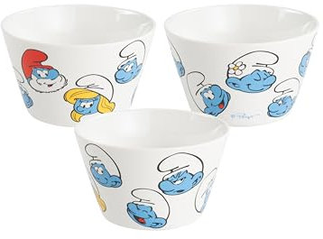 United Labels Die Puffmpfe - Ciotola per cereali in porcellana, 500 ml, colore: Bianco