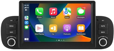 Android 13 Autoradio da 7 pollici per FIAT Panda 2013-2020 4-Core 2GB e 32GB di memoria, supporta Carplay/Android Auto senza fili, controllo del volante, WLAN/4G, AM/FM