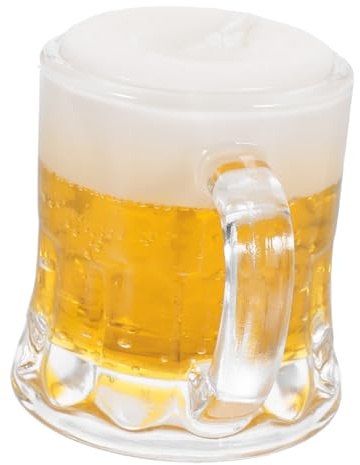 BCOATH Vela Decorativa Forma de Vaso de Cerveza Pequeña Transparente para Fiestas Cera Duradera Accesorio Ornamental para Bares y Reuniones