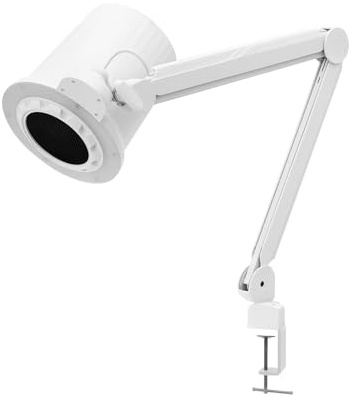 PUDLOR Dammsugning för naglar, nageldammuppsamlingsmaskin med LED-lampa tredelad ledarm 26,25 Ft/S sugkraft 10 steg justerbar hastighet 3 ljusfärger