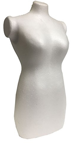 RONNIEART Manichino polistirolo Donna Bianco per bigiotteria, decoupage, Accessori 35 cm