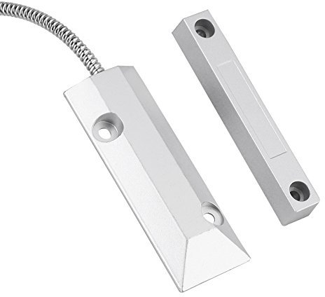 Alarma de Puerta Sensor Magnético Alarma para Puertas y Ventanas, Ventana de Puerta de Metal con Cable Detector Magnético Sensores de Puertas y Ventanas Sensores y Detectores de Seguridad
