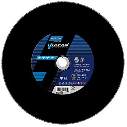Norton Lot de 10 disques à tronçonner droits 41 | 350 x 3,0 x 25,4 A 30 S – 80 m/s Vulcan