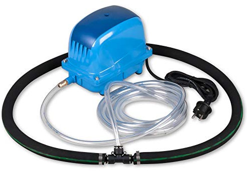 Wagner Green Teichbelüfter-Set AP-80 Luftpumpe mit Japan Belüfterring Ø 50 cm zur Sauerstoffanreicherung in Ihrem Koiteich. EIN Profi Teichbelüfter ALA Eisfreihalter im Winter zu verwenden…