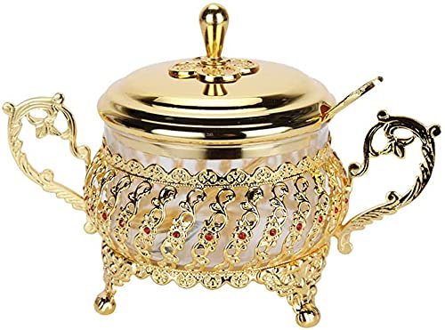 YRHH Tarro De Especias, Botella De Condimentos De Vidrio De Aleación, Recipiente De Condimentos, Azucarero, Recipiente De Condimentos De Cocina, Recipiente De Azúcar con Tapa Y Cuchara
