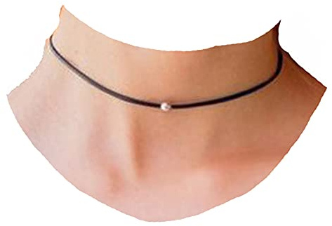 Yheakne Boho Leder Choker Halskette Kurze Schwarze Wildleder Samt Halskette Kette Vintage Minimalistische Kette Halskette Schmuck für Frauen und Mädchen (Goldperle)