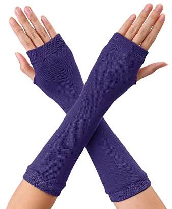 Allegra K Unisex Classic Stretch Sleeve Fashion Fingerless Arm Warmers