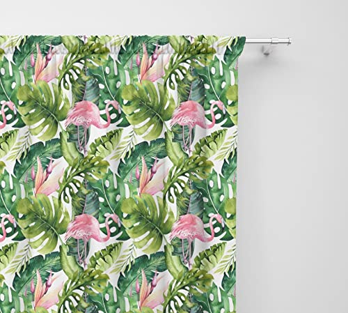 Tex family Tenda tendaggio confezionata Made in Italy cm. 150X280 per Tutti i Tipi di Bastone e binari Fenicotteri