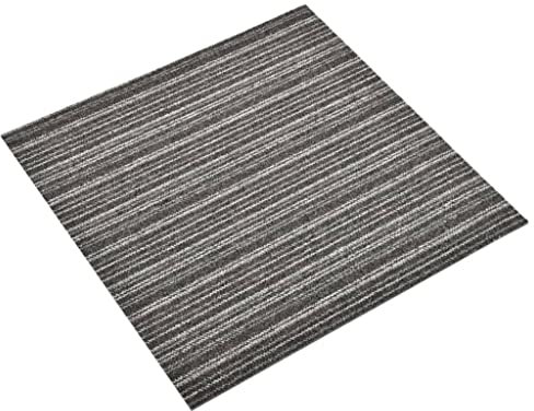 vidaXL Teppichfliesen 20 STK. 5 m² 50x50 cm Gestreift Anthrazit