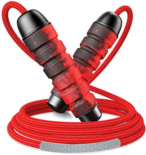 CIRYCASE Springseil, 3M Frei Einstellbares & Langlebiges Seilspringen Erwachsene Fitness mit 360°-Kugellager, Verdrehungsfrei, Memory Foam-Griffe, Rutschfestes Jump Rope Trainingsseile mit Tragtasche