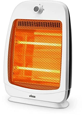 Ufesa Rigel Calefactor de Cuarzo 800W con 2 Niveles de Potencia, 2 Tubos de Cuarzo, Sistema de Seguridad y Funcionamiento Silencioso, Calefactor Bajo Consumo, Blanco