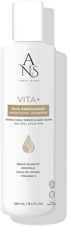 ANS Brasil Bain VITA+ Shampoing énergisant au propolis pour cheveux gras à très gras, antipelliculaire, purifiant et apaisant 250ml
