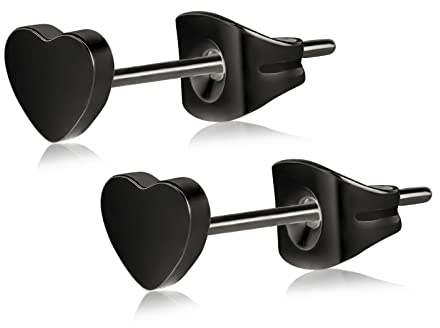 Artskin Boucles d'oreilles coeur plat titane sans nickel hypoallergénique pour oreille sensible délicat en forme de coeur pour les femmes filles adolescents