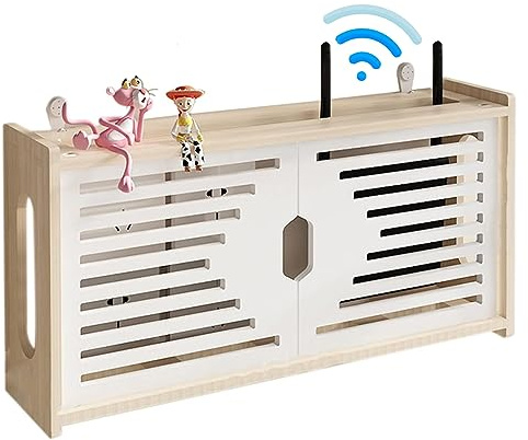 PPGE HOME Caja de Almacenamiento para Router de Pared, Enrutador WiFi Soporte Flotante, Organizador para Colgar, Cable de TV, Cable Ocultar
