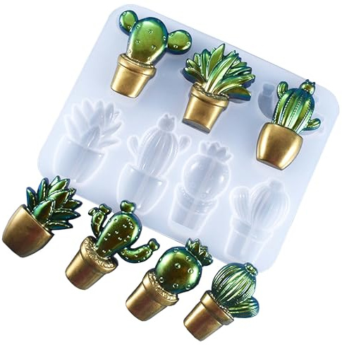 Attuslla Silicone Cactus Stampo Cactus Cubo di Ghiaccio del Vassoio Cactus Stampo in Silicone per Il Cioccolato della Caramella del Biscotto del Fondente Gummy Jello di Cottura Bianco