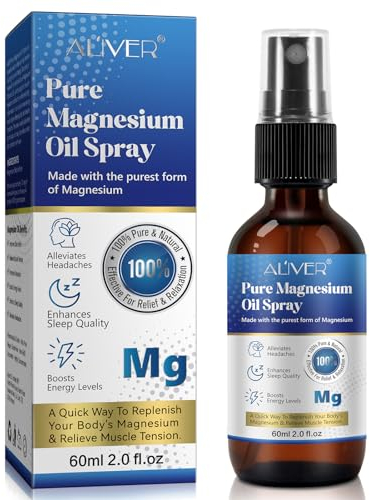 Spray de aceite de magnesio puro, spray de magnesio para dormir y ansiedad, 100% puro y natural, sin gluten, spray de magnesio sin OMG para pies, spray corporal de magnes