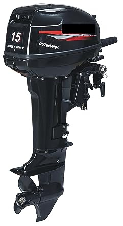 Motor de barco fueraborda Motor de barco de potencia de comunicación de carga, motor fuera de borda de 2 tiempos y 15 caballos de fuerza, para barcos de pesca inflables yates