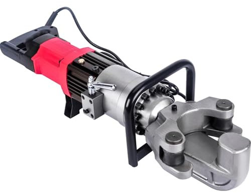 ZHIXUMM Elektrische Hydraulische Bewehrungsbiegemaschine, 1300 W, Hydraulische Bewehrungsbiegemaschine, Tragbare HandgefüHrte Bewehrungsbiegemaschine Mit Biegekopf FüR Baustellen(4–22 Mm Bewehrung)