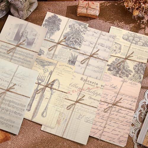 papel decorativo para álbumes de recortes, 20 x 14 cm, 120 unidades, estilo vintage, 4 estilos, accesorios para manualidades, diseños para scrapbook, diario