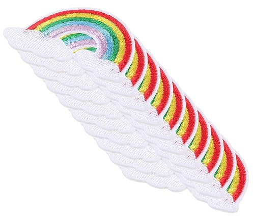 ULDIGI 10stücke Bunte Regenbogen-aufnäher Zum Aufbügeln Bestickte Dekorative Patches Für Kleidung Rucksäcke Hüte Diy Applikationen Zum Reparieren Und Verzieren