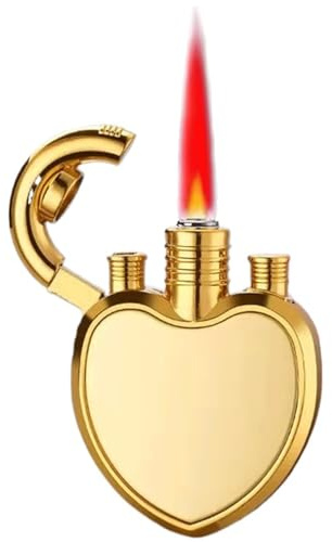 YHBNJIGW Briquet Torche Jet, Flamme Rouge Jet Coupe-Vent, gaz Butane Rechargeable, Flamme réglable, Convient for Une Utilisation intérieure et extérieure (gaz Non Inclus)(Gold)