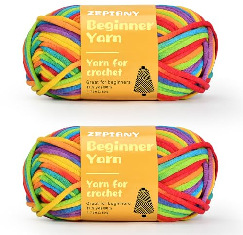 Wolle Zum Häkeln Amigurumi Häkelgarn Für Anfänger Wolle Zum Stricken,Glatte Baumwolle Zum Häkeln Für Tiere Häkeln,Crochet Baumwollgarn Häkeln Für Kinder,2 x 50g/80m