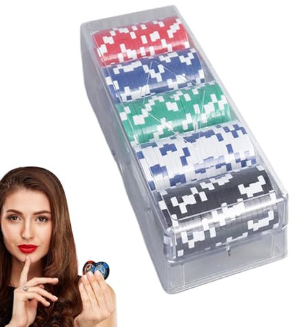 Mlllokfki Poker Chips Set für Texas Holdem, Professional Poker Chips Set, Poker Chips mit Aluminum Case, Texas Hold'em Poker Set, Blackjack Poker Chips, Complete Poker Game Set,